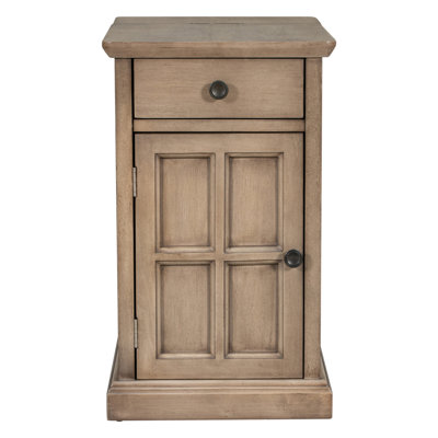 Classic Vintage Livingroom End Table Side Table With USB Ports And One Multifunctional Drawer With Cup Holders