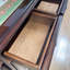 Banc de rangement pour chaussures en bois massif noyer foncé