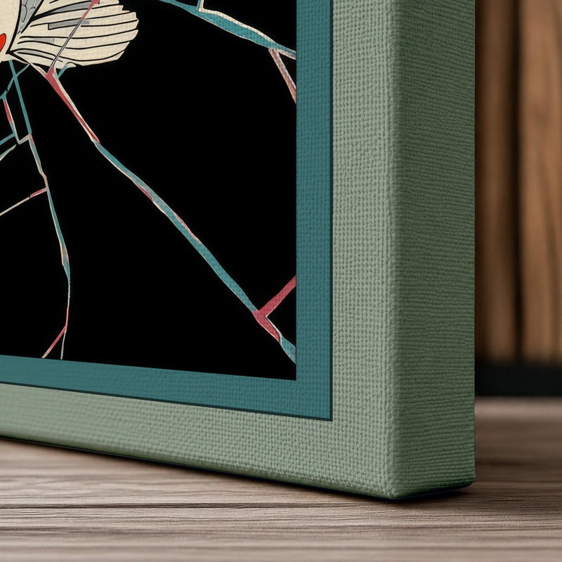 Koi in Shadow Japandi - Wrapped Canvas, 36x24 - 91.4 x 61.0 cm, Sage Border