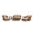 Causeuse, table basse, repose-pieds et table d’appoint en rotin 8 pièces avec coussins Sunbrella Cayman