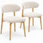 Ensemble de salle à manger moderne de 5 pièces comprenant une table ronde de 119 cm (47 po) avec pied central et 4 chaises rembourrées en tissu bouclé à dossier incurvé, idéales pour la cuisine et la salle à manger.-106792430-106792432-106792433