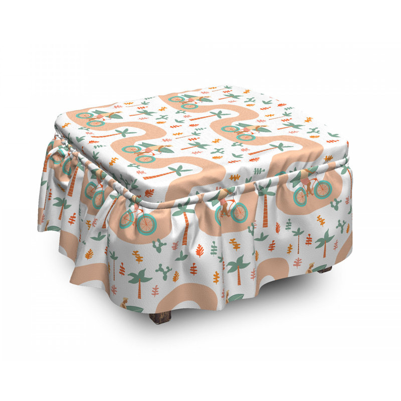 Housse pour repose-pieds dessins d’arbres et cactus