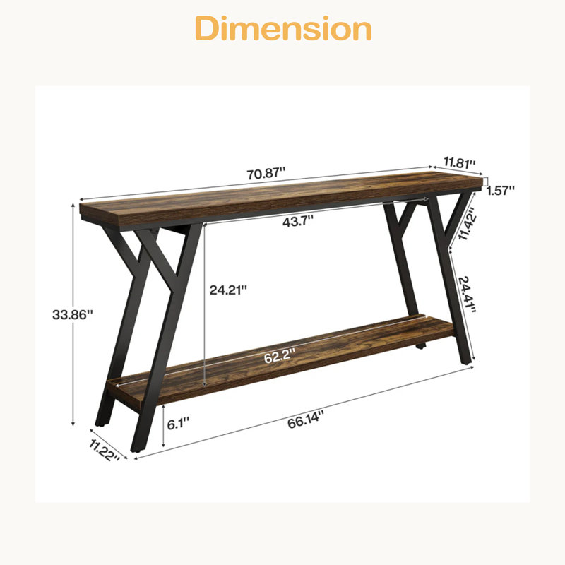 Couch Table,2-Tier Console Table,Sofa Table Couch