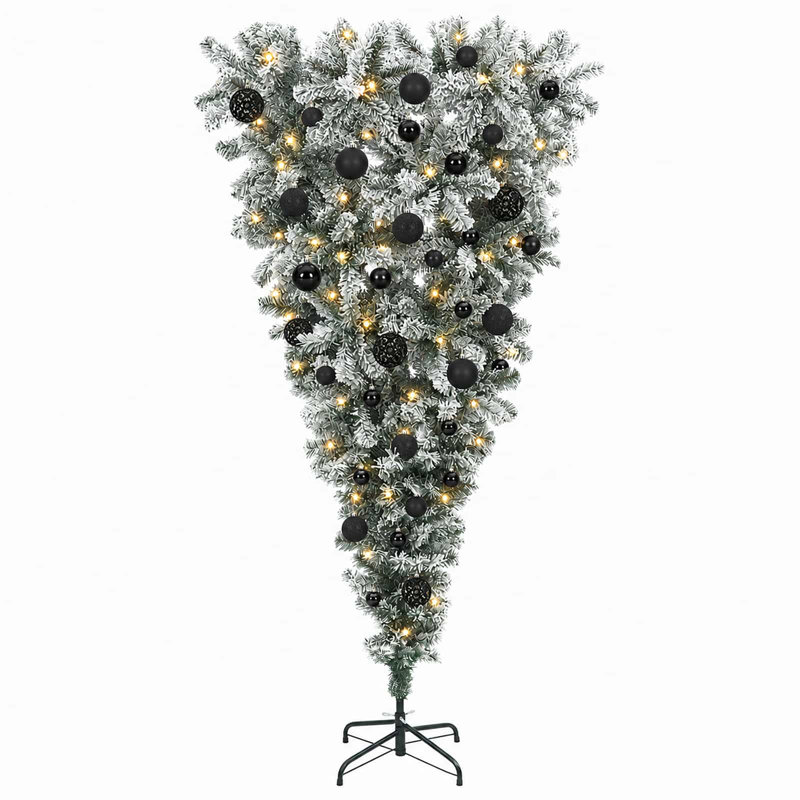 Christmas Tree, 120 cm, with LEDs & black balls