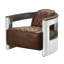 Fauteuil demi-tonneau en cuir fleur Gable-54844441