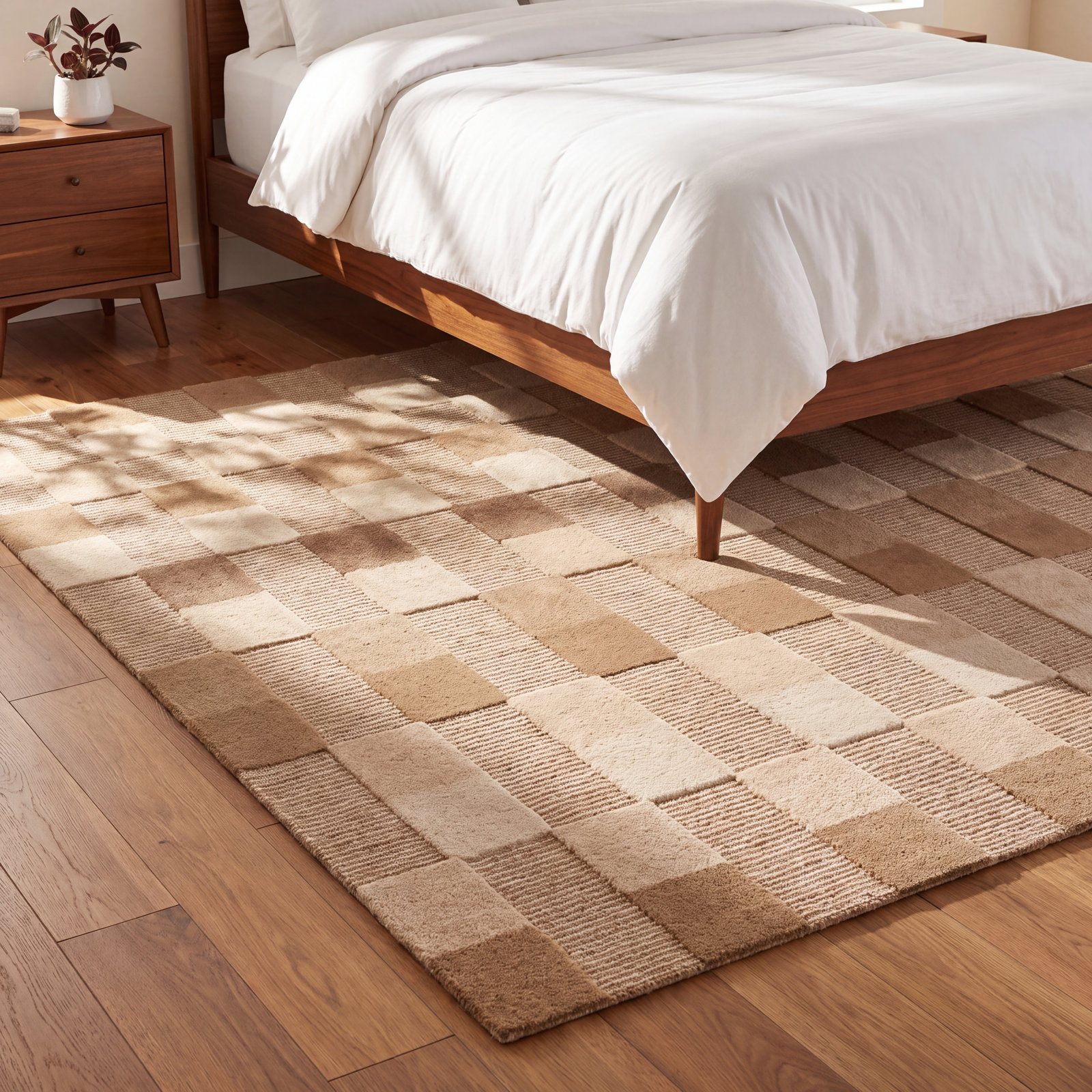 Alexcia Hand Tufted Wool Striped Natural Area Rug 5' X 8', 5' X 8'