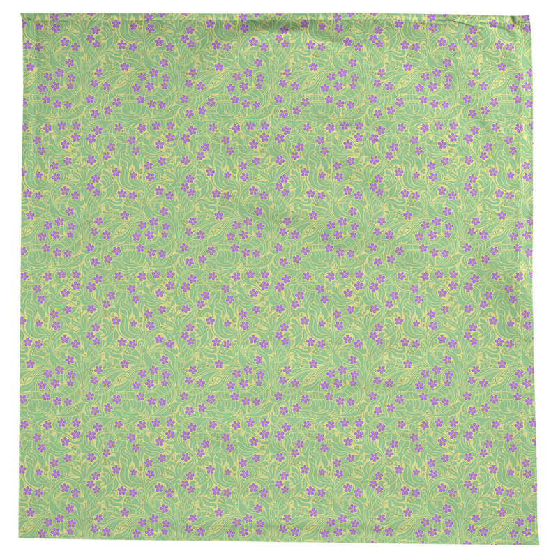 Leffel Swirly Floral Tablecloth, Yellow/Green/Purple