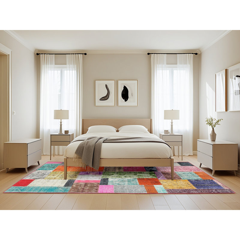 Tapis gris/beige/brun contemporain, Rectangle 5 pi x 8 pi