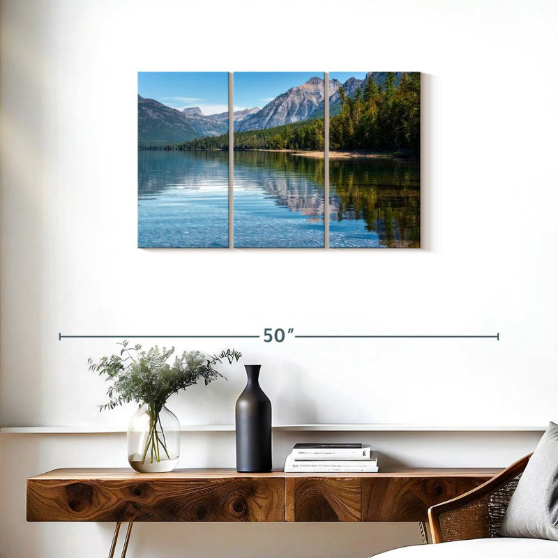 Arbres Kerrick au bord du lac Mcdonald, H 20 po x l 33 po