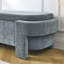 Banc repose-pieds contemporain avec rangement ovale pour le salon et la chambre à coucher - Gris-117529152