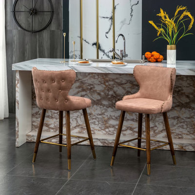 Ensemble de 2 tabourets de comptoir Mid-Century