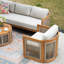 Ensemble de conversation pour patio 5 personnes en bois d'acacia avec coussins Brewsty