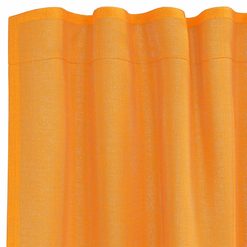 Voile Curtains With Rod Pockets 2 Pcs, 140cm Width x 140cm Drop, Orange
