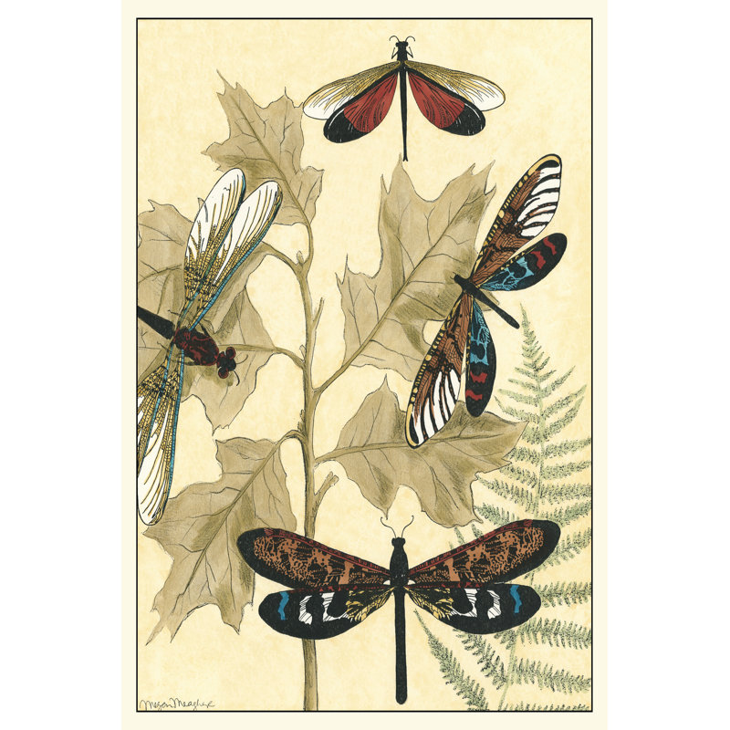 Graphic Dragonflies In Nature I by Megan Meagher - Wrapped Canvas Print, 46cm H x 30cm W x 3.8cm D