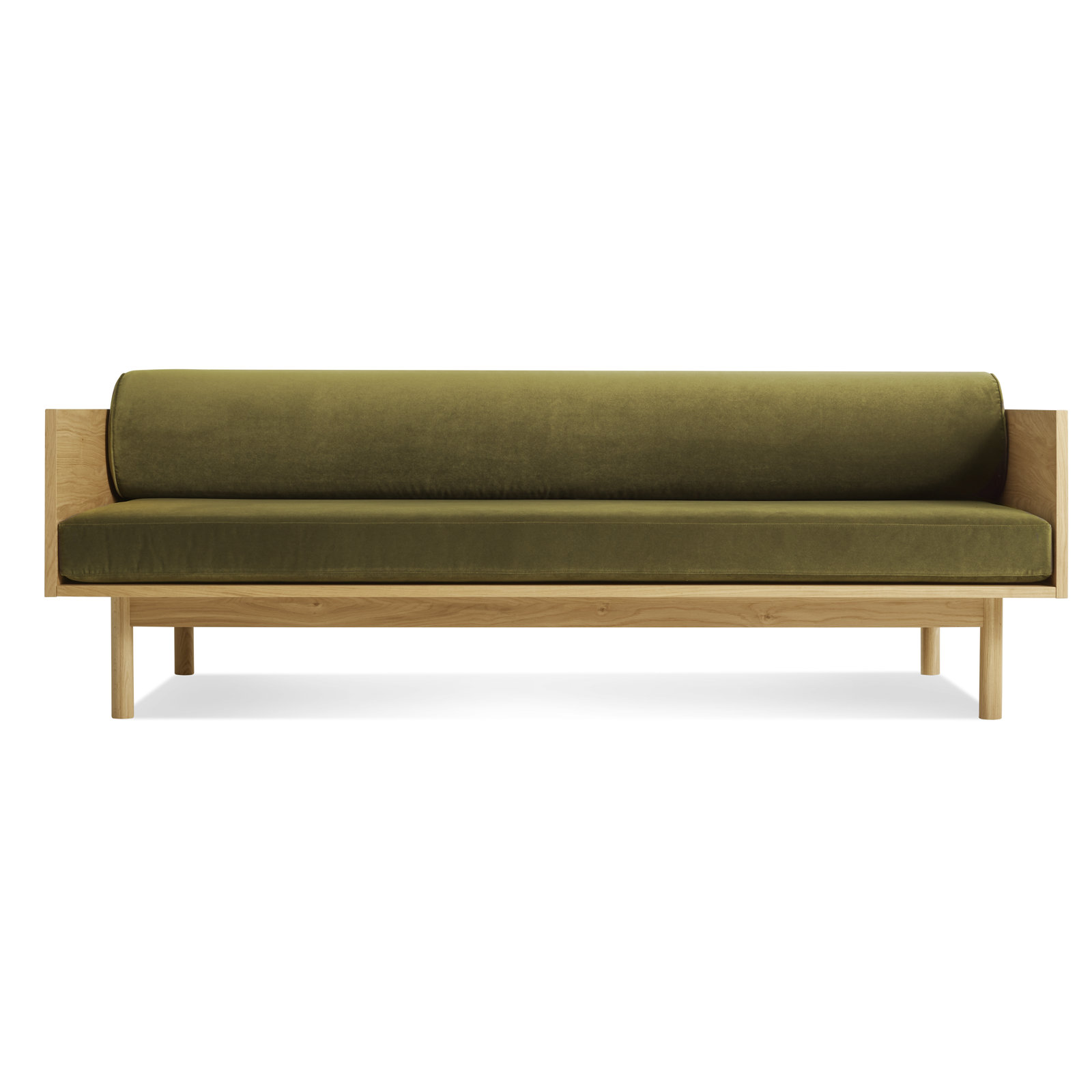 Souvenir 87'' Upholstered Sofa, Bella Loden Performance Velvet, White Oak