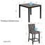 Ensemble de table de salle à manger 5 pièces avec 4 chaises rembourrées | Ensemble de salle à manger carré en bois pour cuisine, salle à manger ou appartement-1660283623