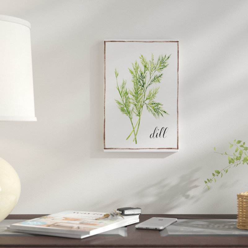« aquarelle herbes iii », reproduction sur toile, H 18 po x l 12 po x P 1,5 po, Toile tendue, Pas de tapis