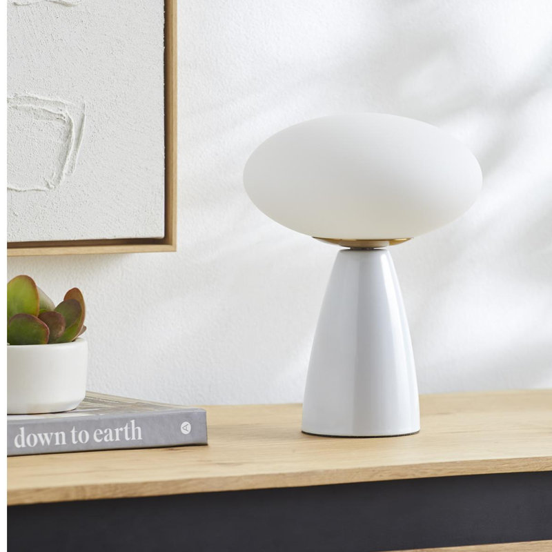 Deckard Ceramic Table Lamp, White