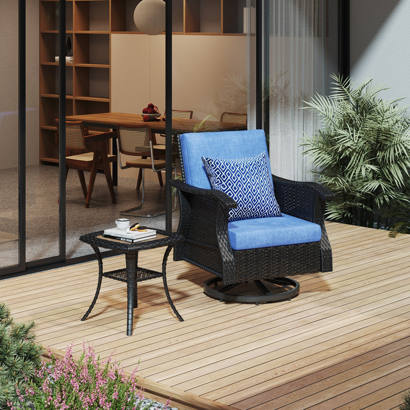 Chaise longue d'extérieur pivotante en osier Rera