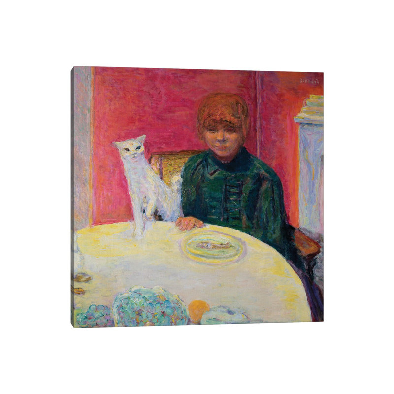 Woman With A Cat, 1912 by Pierre Bonnard - Wrapped Canvas Gallery-Wrapped Canvas Giclée, 66.04 cm H x 66.04 cm W x 3.175 cm D