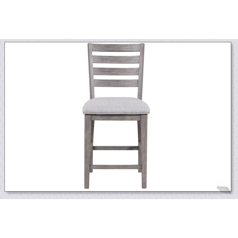 Élégant ensemble de 2 tabourets de comptoir à dossier échelle, durable et confortable pour les cuisines et les salles à manger modernes.