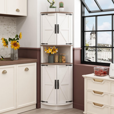 Grande armoire de coin 64,8 po Farmhouse