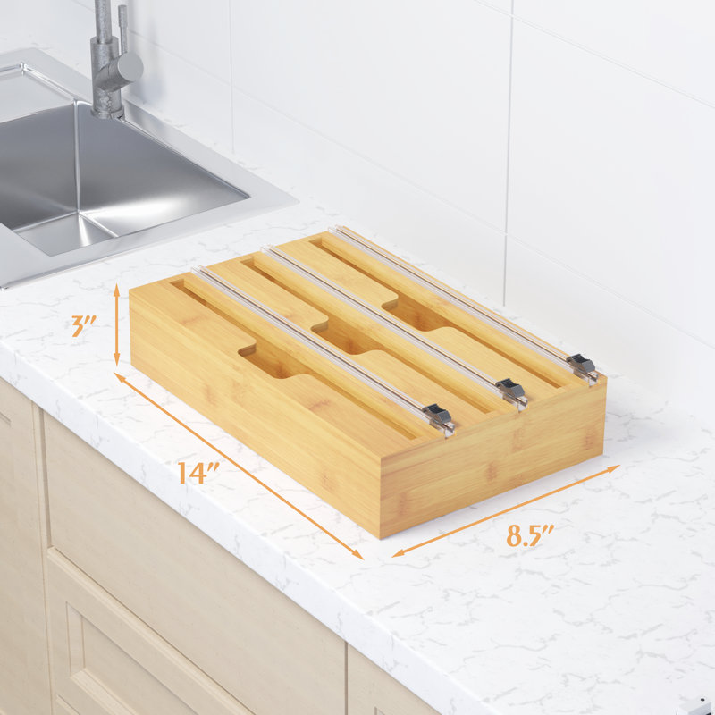 WrapNeat 4-in-1 Wrap Dispenser with 4 Slots for Bag Storage Organizer