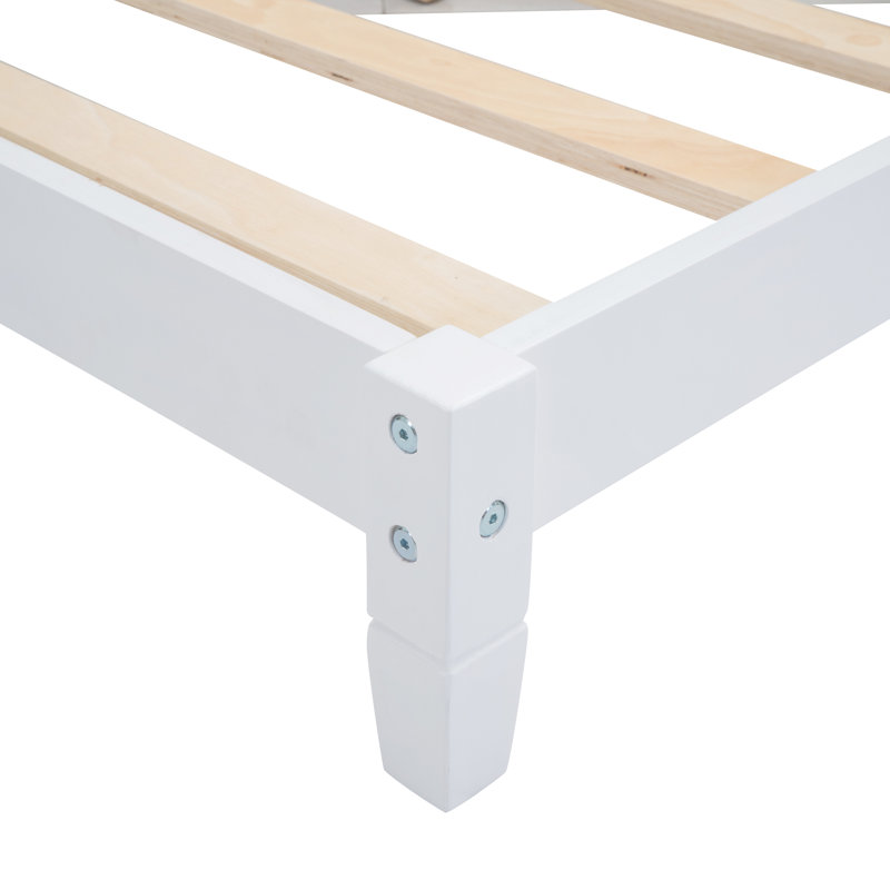 Icarus Mid-Century Modern Daybed with Wooden Frame, Twin, White