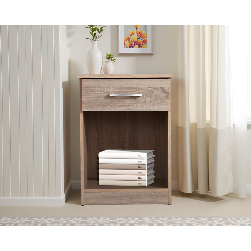 Table de chevet Harrel pour espaces décontractés, Marron clair