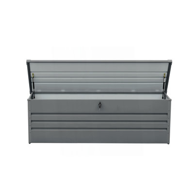 260 Gallon Metal Outdoor Storage Deck Box Waterproof, Extra Large Patio Storage Box With Lockable Storage Containers For Patio Furniture Cushions, Poo by weixunguang