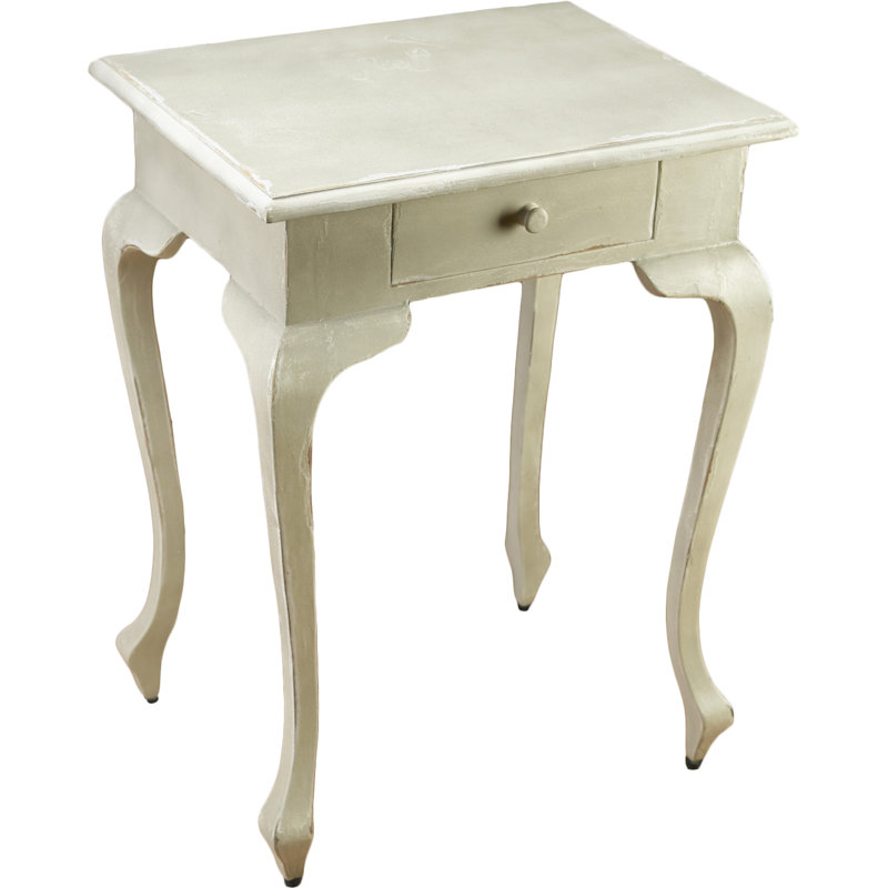Solid Wood End Table with Storage