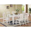 Ensemble de table de cuisine 5 pièces pour 4 personnes comprenant une table de salle à manger rectangulaire avec rallonge papillon et 4 chaises, lin blanc-892357133-918535338