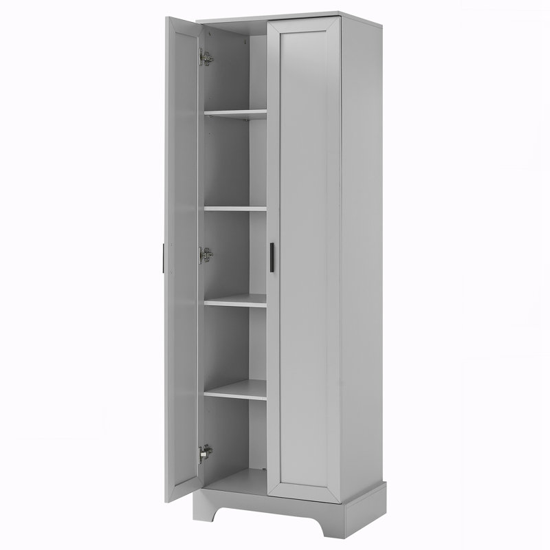 Storage Cabinet With Two Doors For Bathroom, Gray