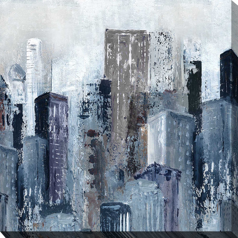 «City Mood I» par Carol Robinson - Peinture, H 36 po x l 36 po x P 1,5 po, Toile tendue