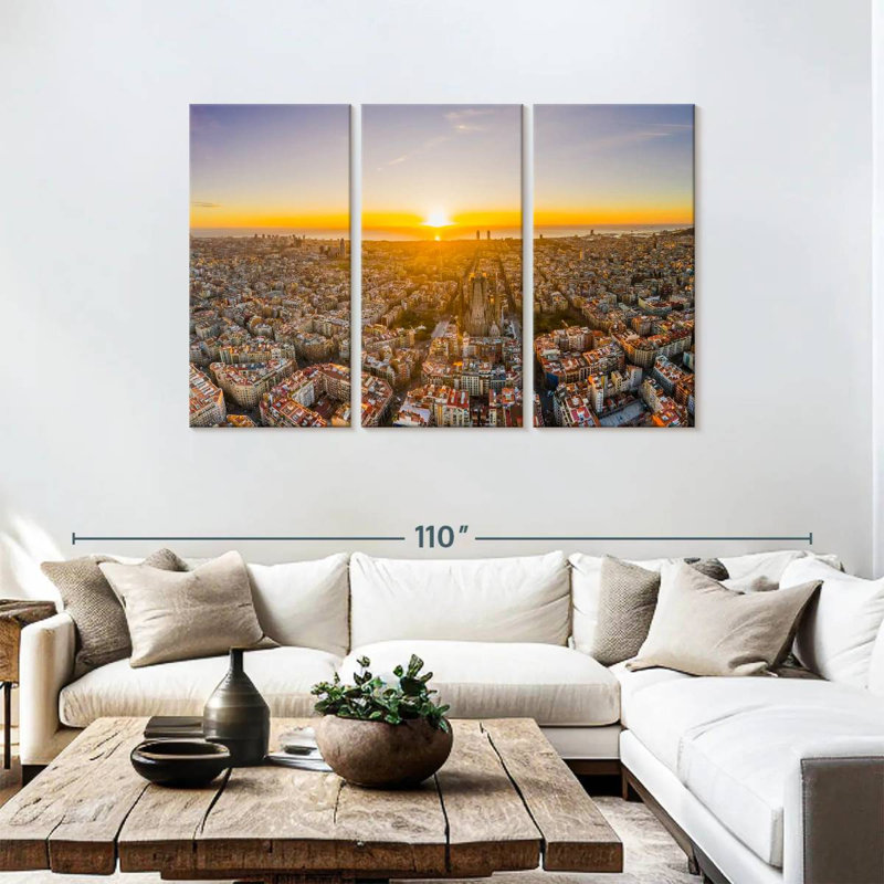 Ville de Barcelone, H 48 po x l 74 po