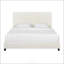 Grand lit plateforme tapissier blanc Boucle