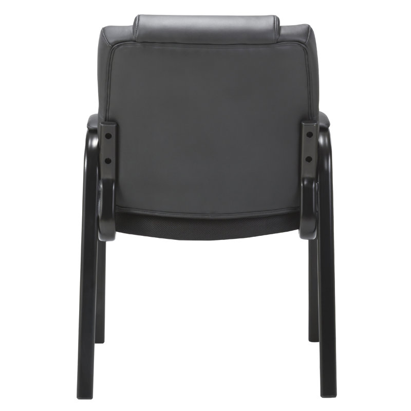Chaise de salle d'attente en cuir l 25,2 po avec structure en métal