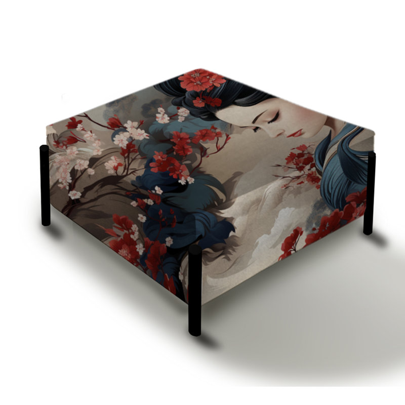 Geisha Grace - Grand repose-pieds carré oriental