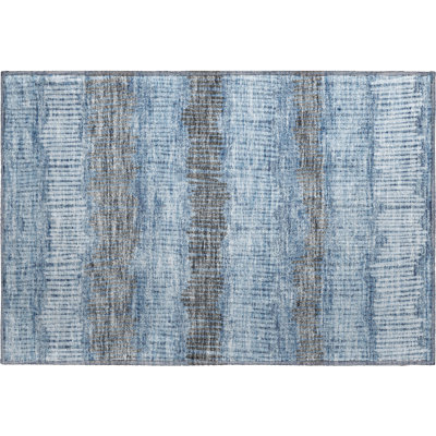 Premium Machine Washable Prisco Blue Rug