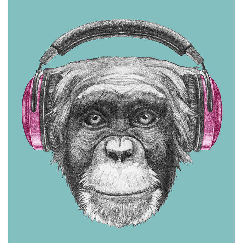 «Idelette Portrait Of Monkey» par - impression sur toile tendue, L 12 po x H 12 po