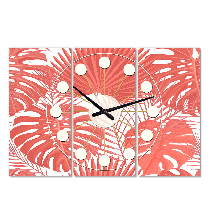 Très grande horloge murale tropicale i Mid-Century