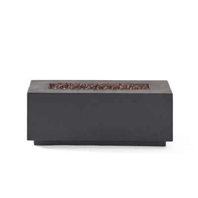 40" Outdoor Concrete Fire Pit, 40,000 , Grey - Transform Your Area Into A Cozy 39.82" W X 19.32" D 15.34" H,