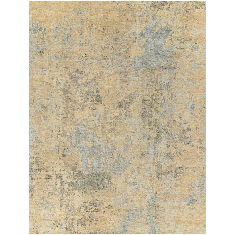 Wool Abstract Area Rug, Rectangle 9' x 12'