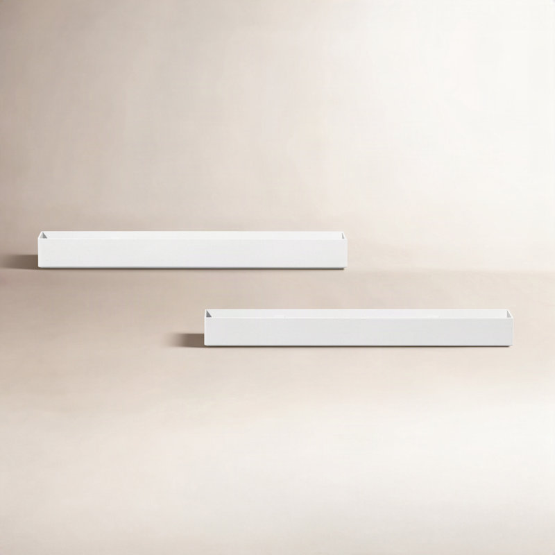 Pot à fleurs suspendu Geo Series, Blanc, Ensemble de 2, H 3 po x l 32 po x P 3,5 po