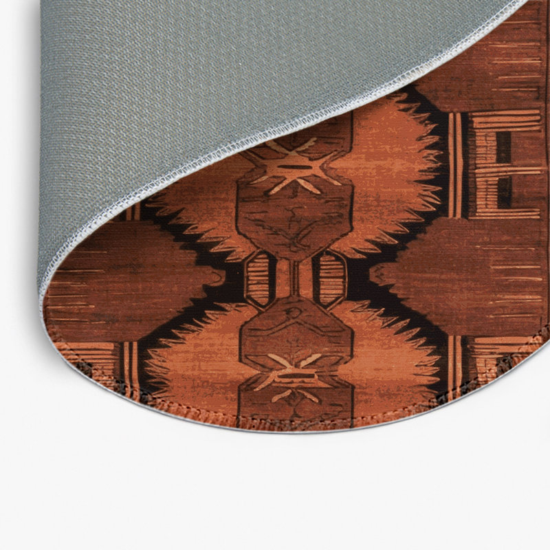 Tapis turc intérieur et extérieur brun, Rond 5 pi