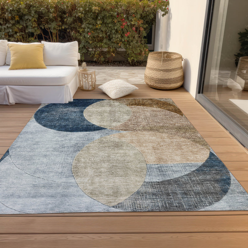 Tapis intérieur / extérieur lavable à la machine Cicel ACN1140 Sky, Rectangle 10 pi x 14 pi