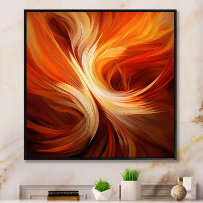 Orange Abstract Warm Fractal Design VI - Fractals Wall Art