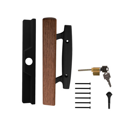 Patio Door Handle With Key Cylinder Black Finish