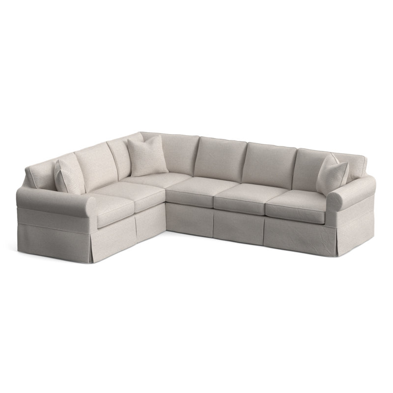 Bedford Upholstered Sectional, White Textured Performance; 0865-91, Left Hand Facing