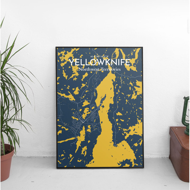 Yellowknife City Map - No Frame Print, 43.2cm H x 27.9cm W x 0.13cm D